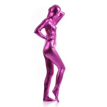 (MZS027) Розовые Блестящие металлизированные колготки для классических костюмов на Хэллоуин Унисекс, оригинальные фетишистские костюмы Зентай
