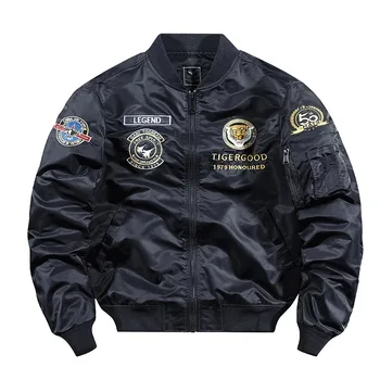Мужская куртка-бомбер ВВС ma1, мужская бейсбольная форма с вышивкой тигра, плюс размер, повседневная рабочая одежда, куртка, мужские трендовые куртки
