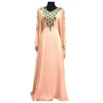Кафтан, Марокканские кафтаны из Дубая, Абая Фараша, Платье с длинным рукавом, платья с V-образным вырезом, Длина 56 дюймов