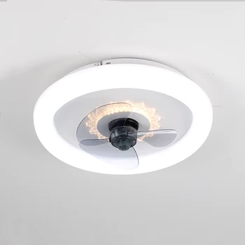 Современный с Потолочными Круглыми Вентиляторами Подсветкой Дистанционным Декоративным потолочным вентилятором Алюминиевой крышкой
