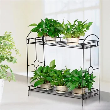 Двухъярусная металлическая подставка для растений и цветов, подставка для цветочных горшков, подставка для растений на открытом воздухе
