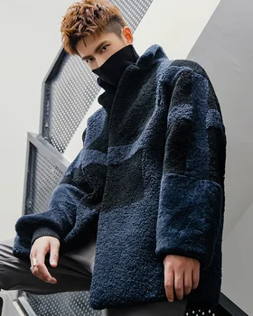 Повседневная Куртка 2023 из 100% натуральной шерсти, Мужская Зимняя Корейская Мода, Пальто Для Стрижки овец, Мужская Одежда Chaquetas Hombre Gxy1242