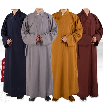 Традиционная китайская одежда, Длинные халаты для буддийских монахов, Буддийская одежда для взрослых, Мужчины, Халат для медитации Хайцин