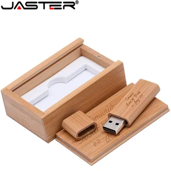 JASTER 1шт бесплатный пользовательский логотип деревянный USB флэш-накопитель с коробкой ручка 64 ГБ 32 ГБ 16 ГБ U диск карта памяти жениться подарок